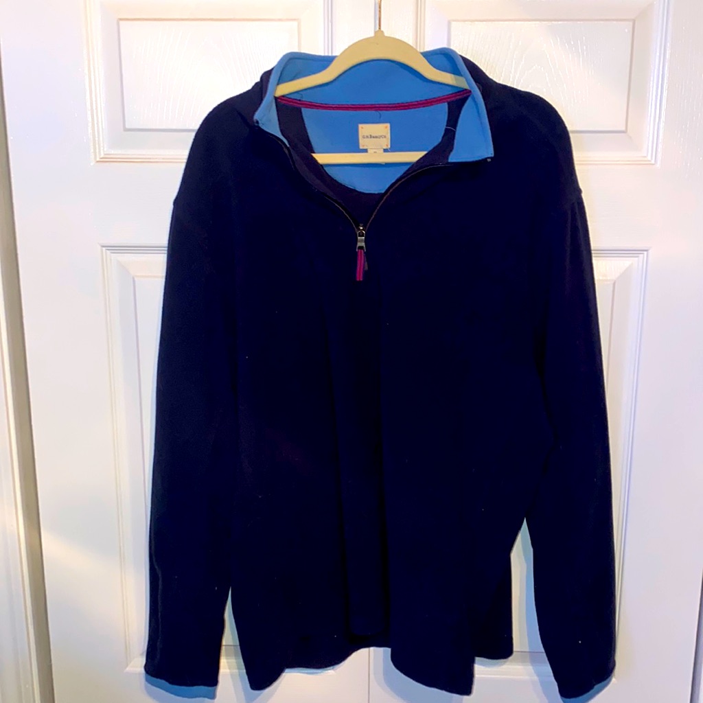 Men’s Dark Navy Blue Long Sleeve Quarter Zip Jacket